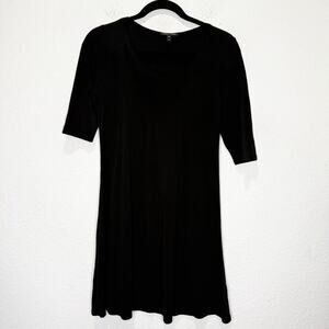 EILEEN FISHER Scoop Neck Georgette Silk Tunic Top Half Sleeves XS